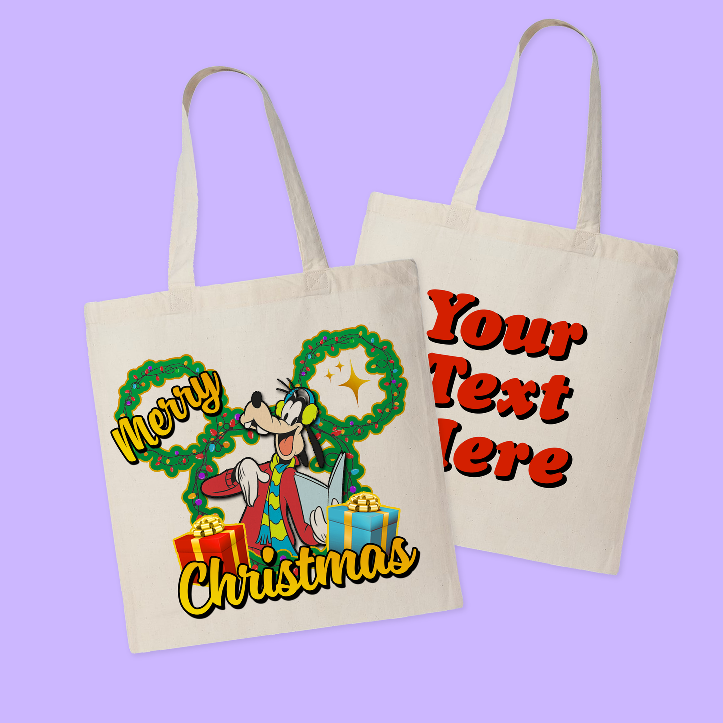 Disney Personalized Christmas Tote Bag - Two Crafty Gays