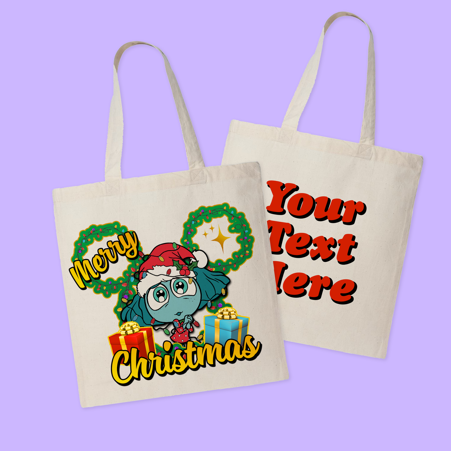 Disney Personalized Christmas Tote Bag - Inside Out - Two Crafty Gays