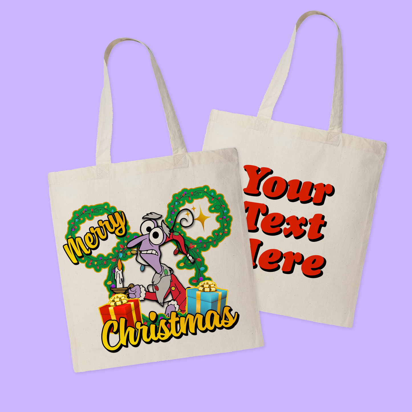 Disney Personalized Christmas Tote Bag - Inside Out - Two Crafty Gays