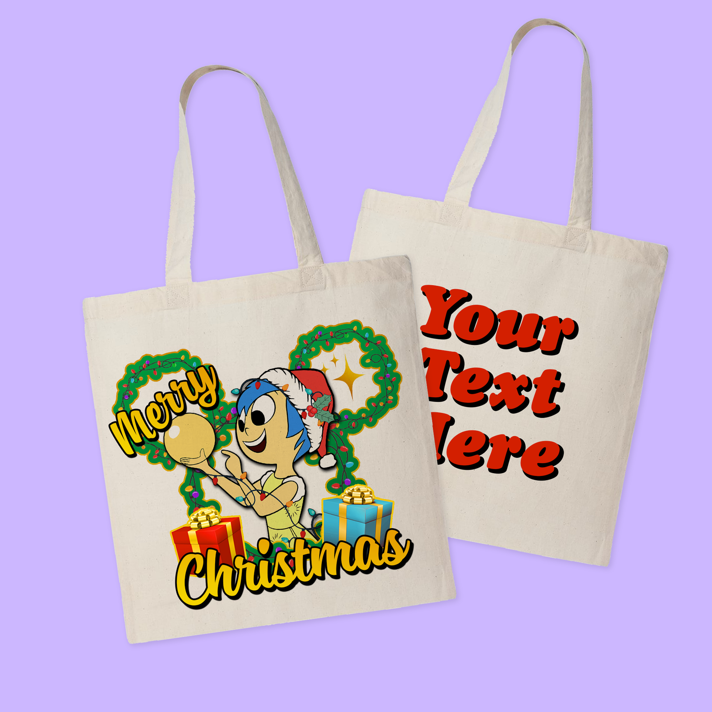 Disney Personalized Christmas Tote Bag - Inside Out - Two Crafty Gays