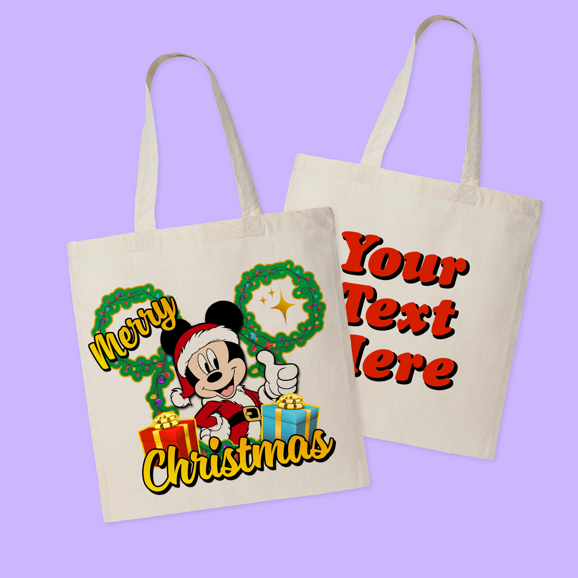 Disney Personalized Christmas Tote Bag - Two Crafty Gays