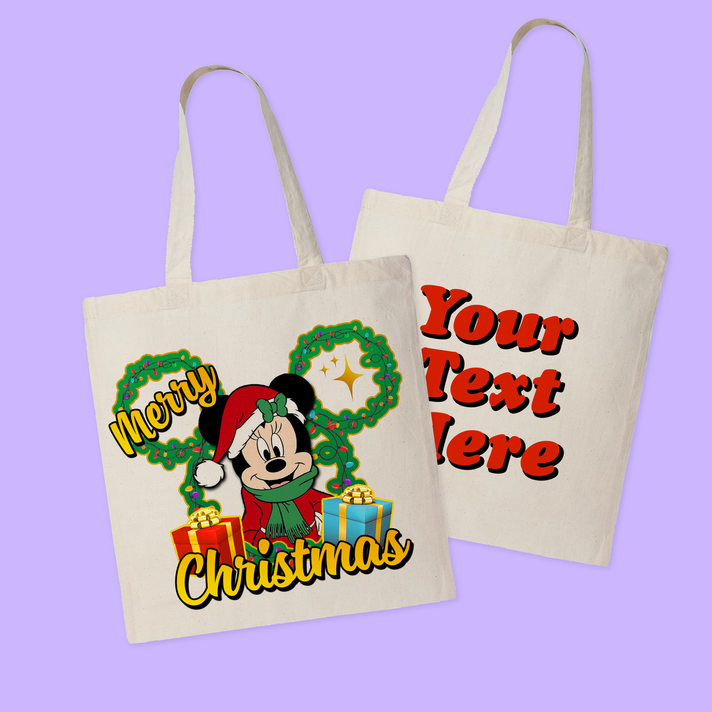 Disney Personalized Christmas Tote Bag - Two Crafty Gays