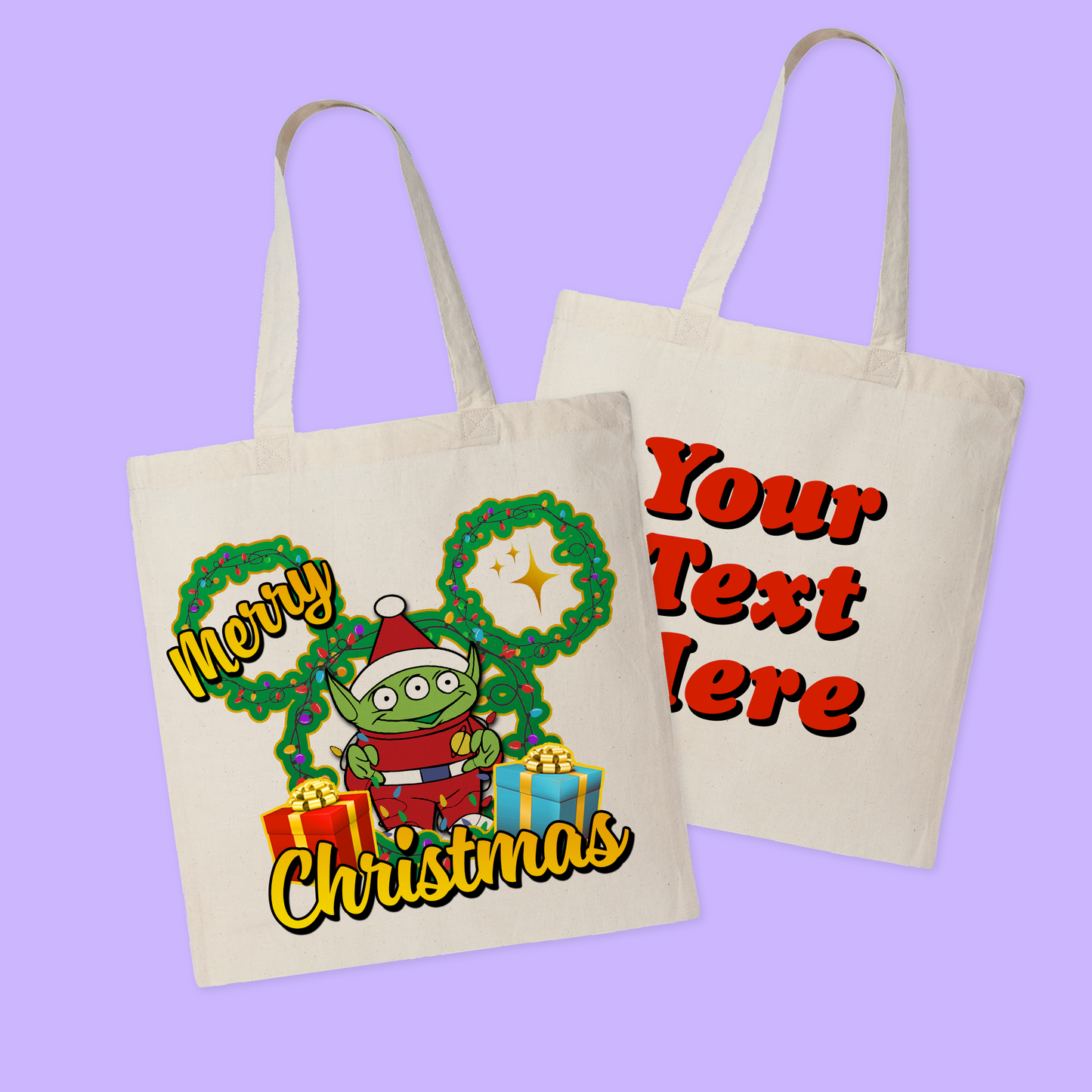 Disney Personalized Christmas Tote Bag - Toy Story - Two Crafty Gays
