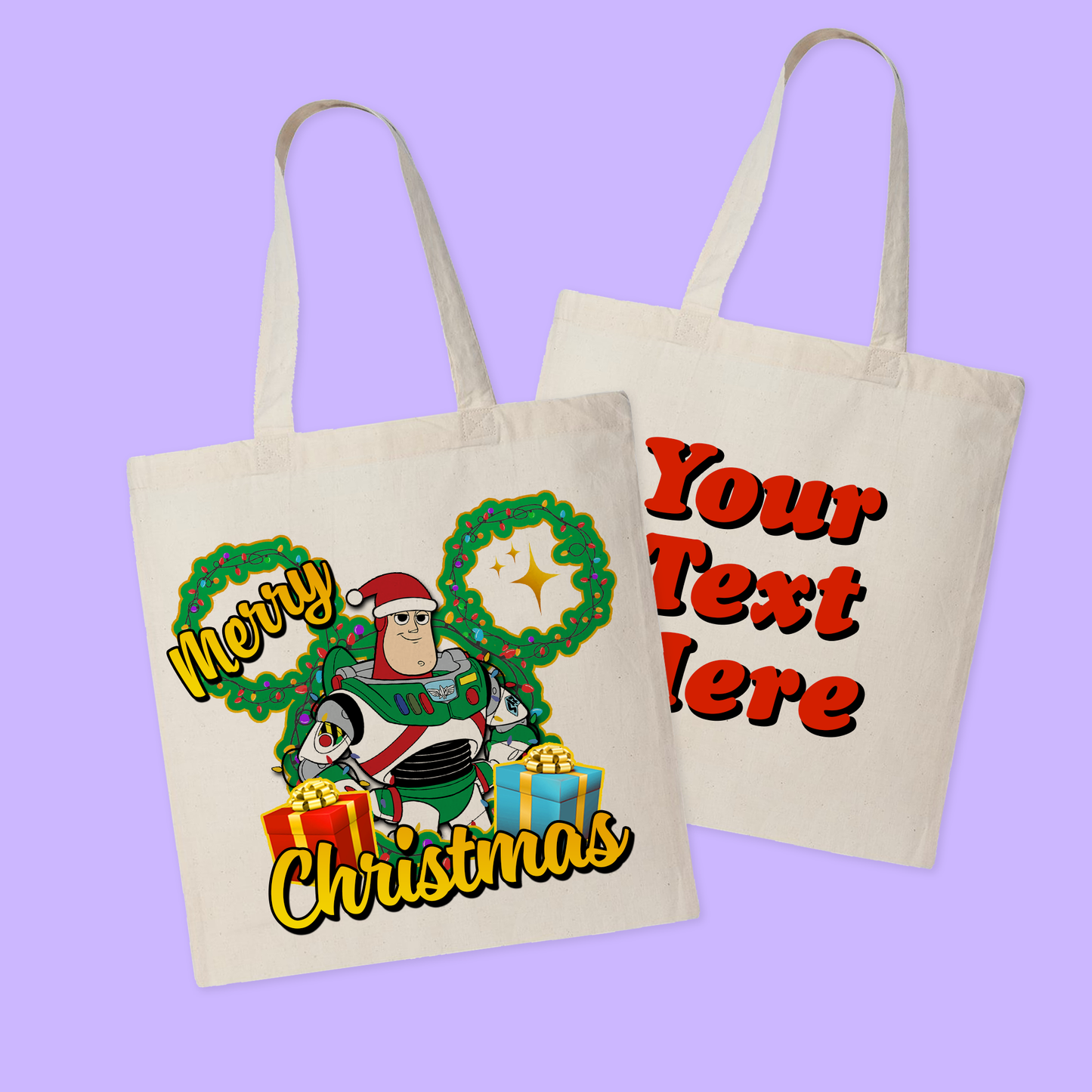 Disney Personalized Christmas Tote Bag - Toy Story - Two Crafty Gays