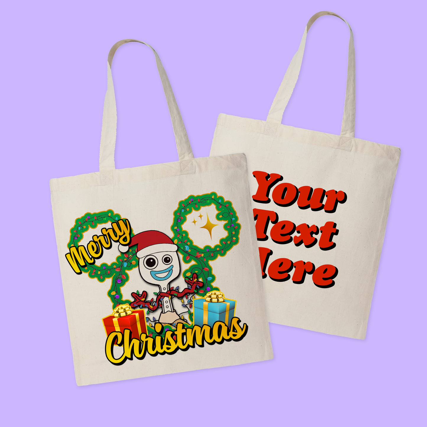 Disney Personalized Christmas Tote Bag - Toy Story - Two Crafty Gays