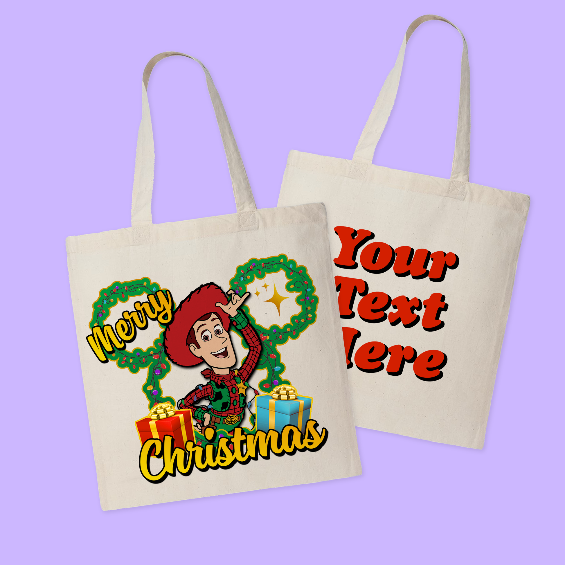 Disney Personalized Christmas Tote Bag - Toy Story - Two Crafty Gays