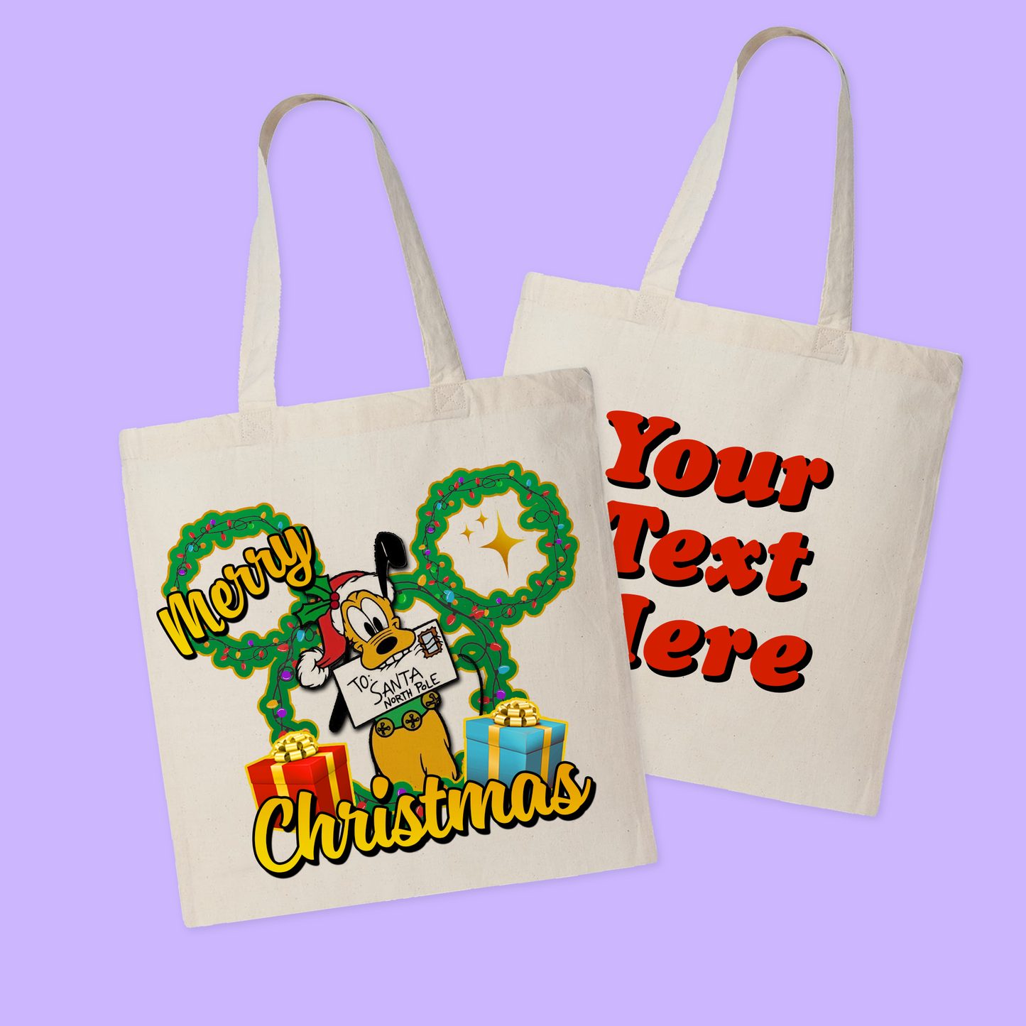 Disney Personalized Christmas Tote Bag - Two Crafty Gays