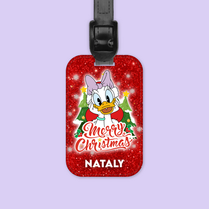 Disney Personalized Christmas Luggage Tag - Mickey & Friends - Two Crafty Gays