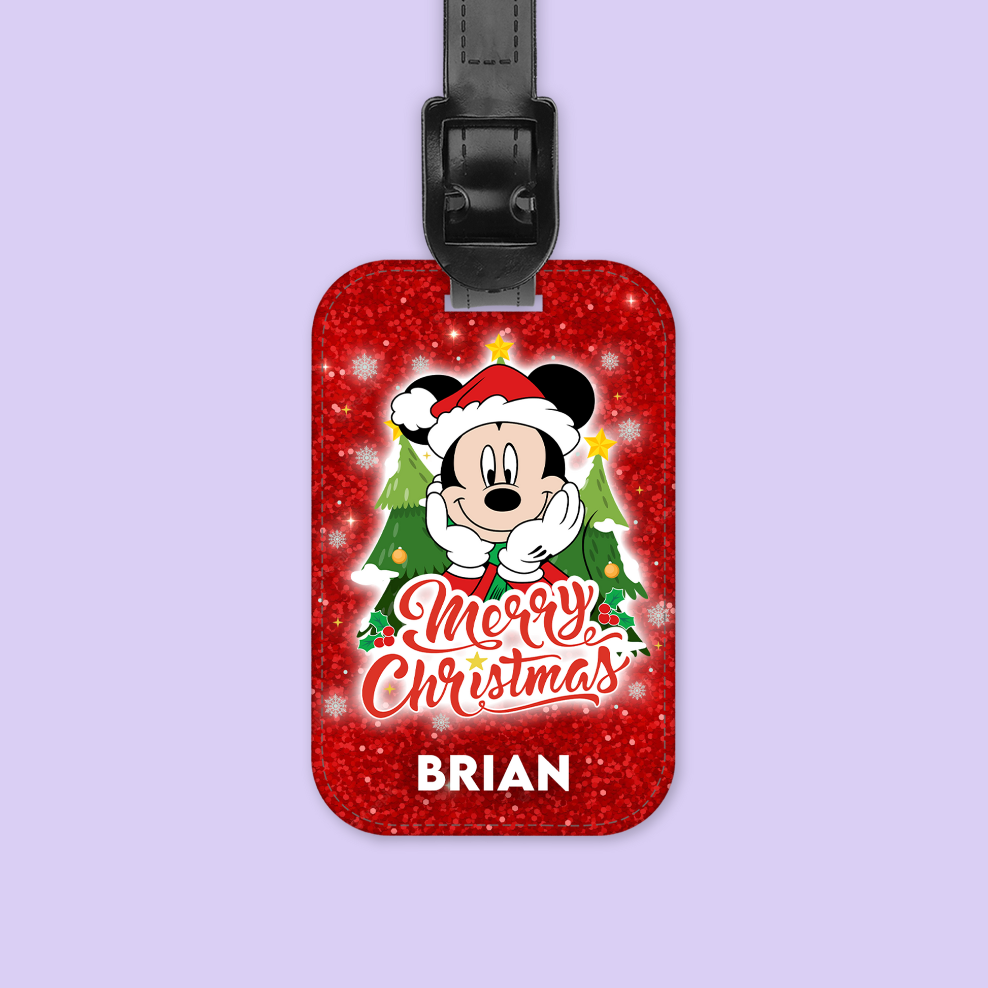 Disney Personalized Christmas Luggage Tag - Mickey & Friends - Two Crafty Gays
