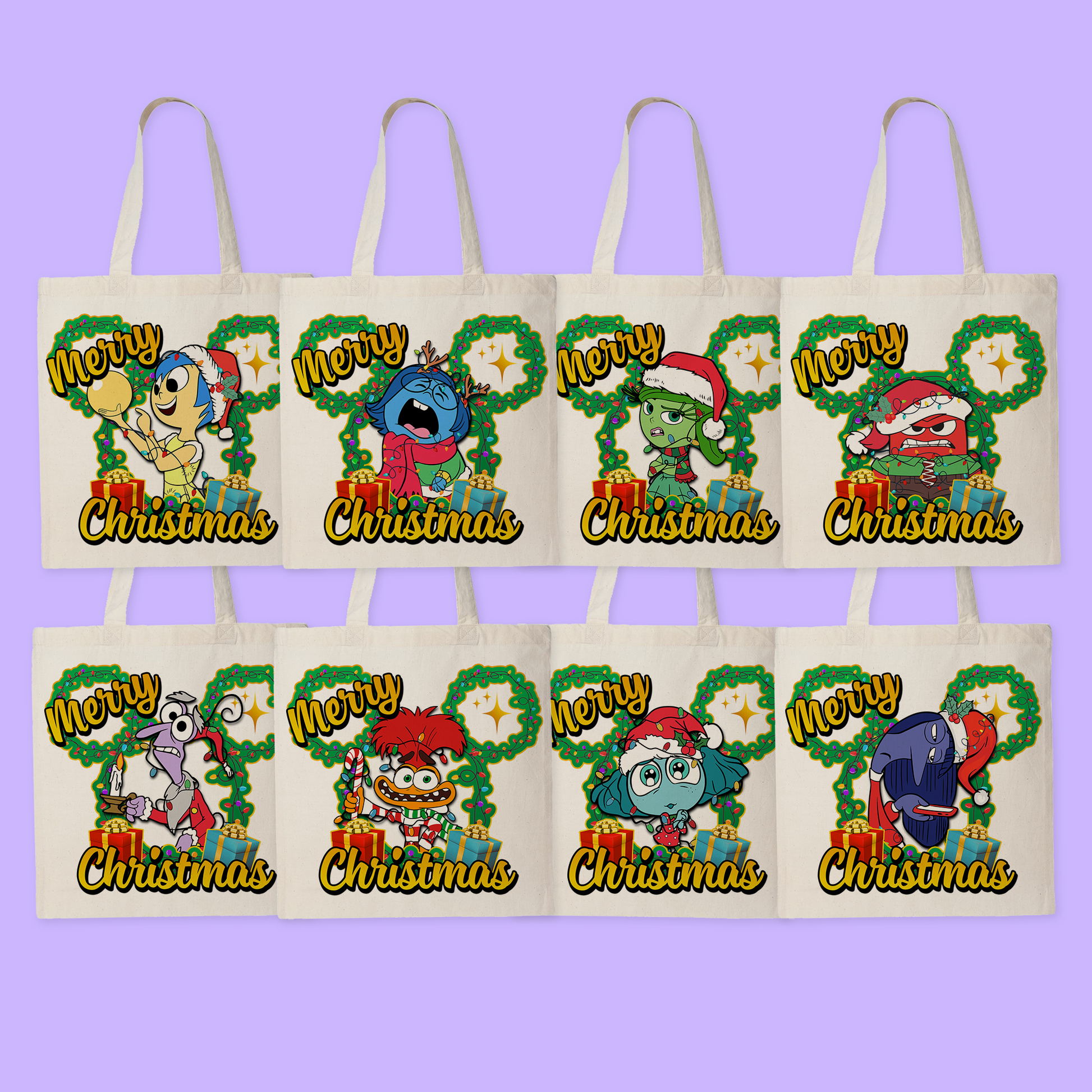 Disney Personalized Christmas Tote Bag - Inside Out - Two Crafty Gays