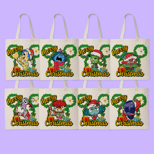 Disney Personalized Christmas Tote Bag - Inside Out - Two Crafty Gays