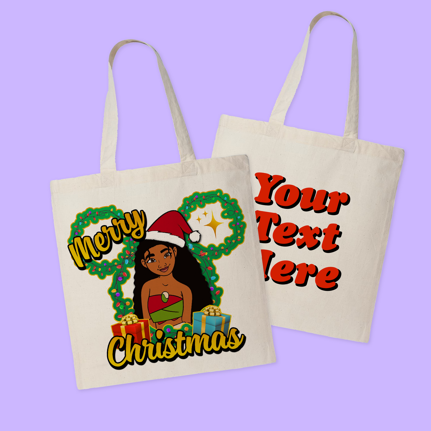 Disney Personalized Christmas Tote Bag - Princesses - Two Crafty Gays