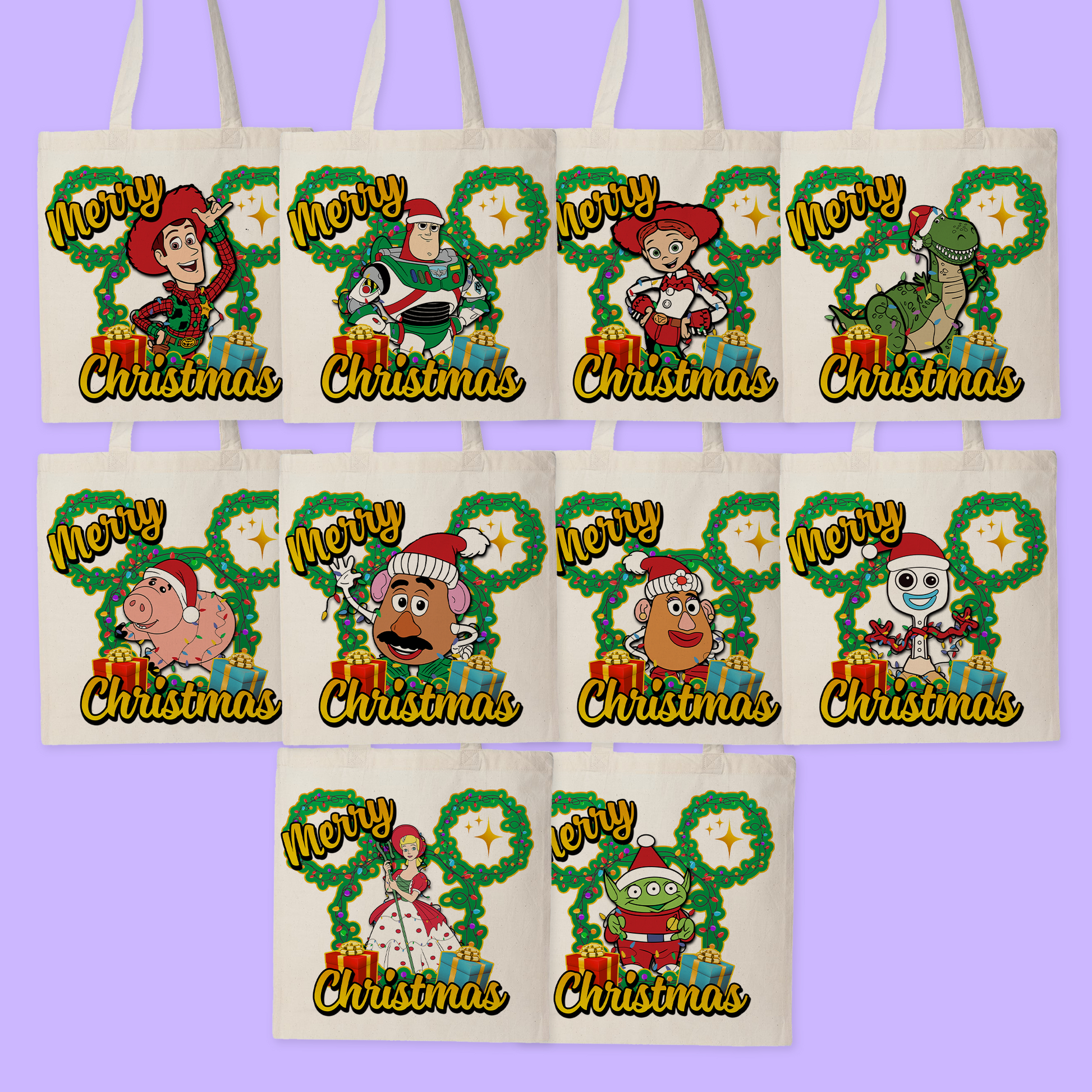 Disney Personalized Christmas Tote Bag - Toy Story - Two Crafty Gays