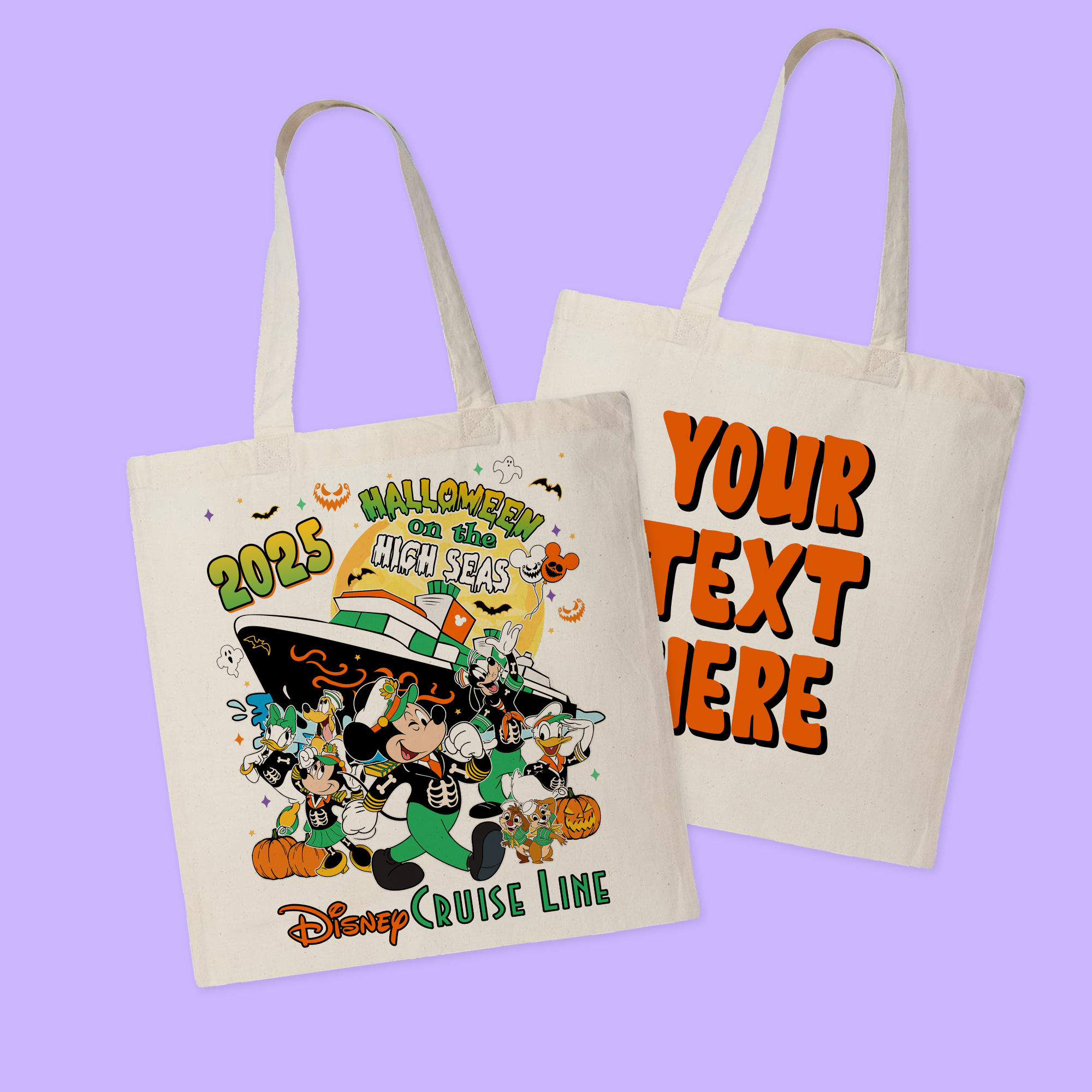 Disney Cruise Line Personalized Halloween on the High Seas Tote Bag - Two Crafty Gays