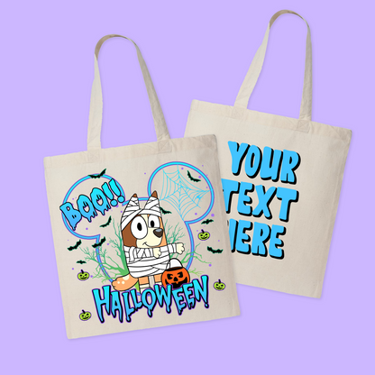 Bluey Personalized Halloween Tote Bag - Two Crafty Gays