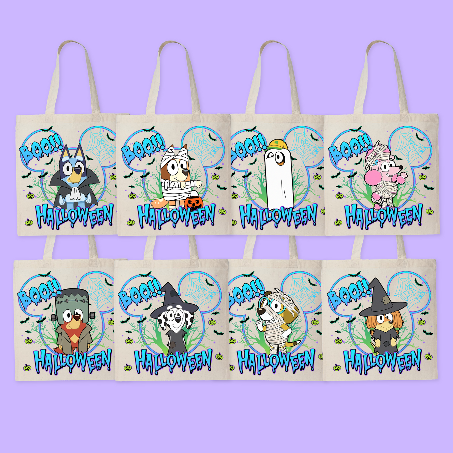 Bluey Personalized Halloween Tote Bag - Two Crafty Gays
