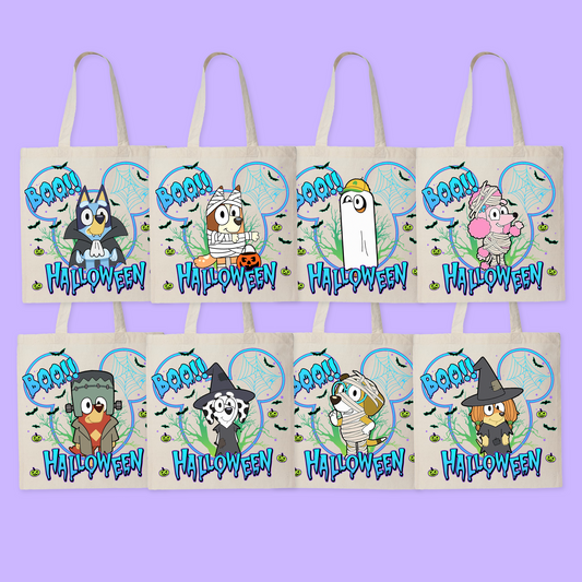 Bluey Personalized Halloween Tote Bag - Two Crafty Gays