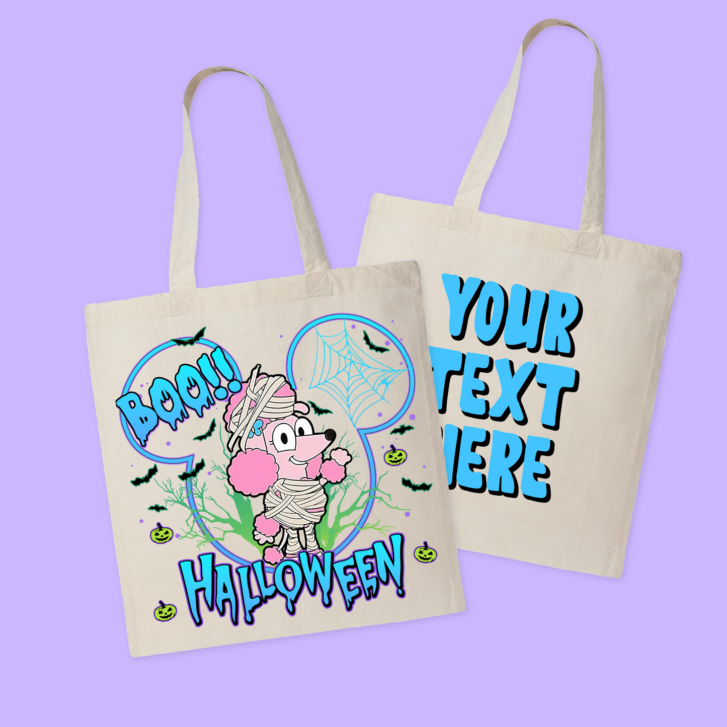 Bluey Personalized Halloween Tote Bag - Two Crafty Gays
