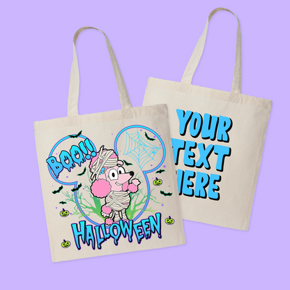 Bluey Personalized Halloween Tote Bag - Two Crafty Gays