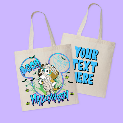 Bluey Personalized Halloween Tote Bag - Two Crafty Gays
