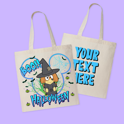 Bluey Personalized Halloween Tote Bag - Two Crafty Gays