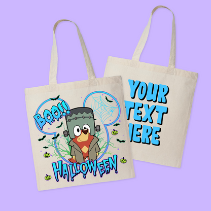 Bluey Personalized Halloween Tote Bag - Two Crafty Gays