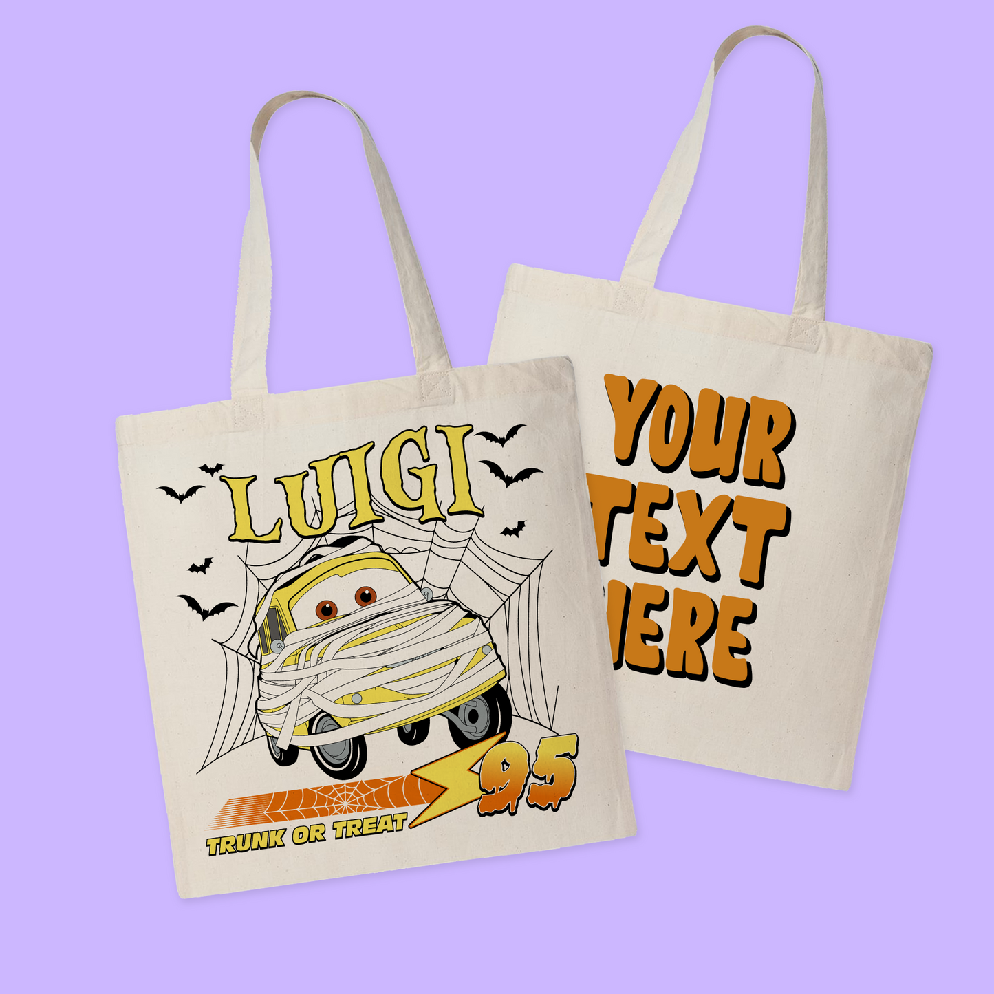 Disney Personalized Halloween Tote Bag - Cars - Two Crafty Gays