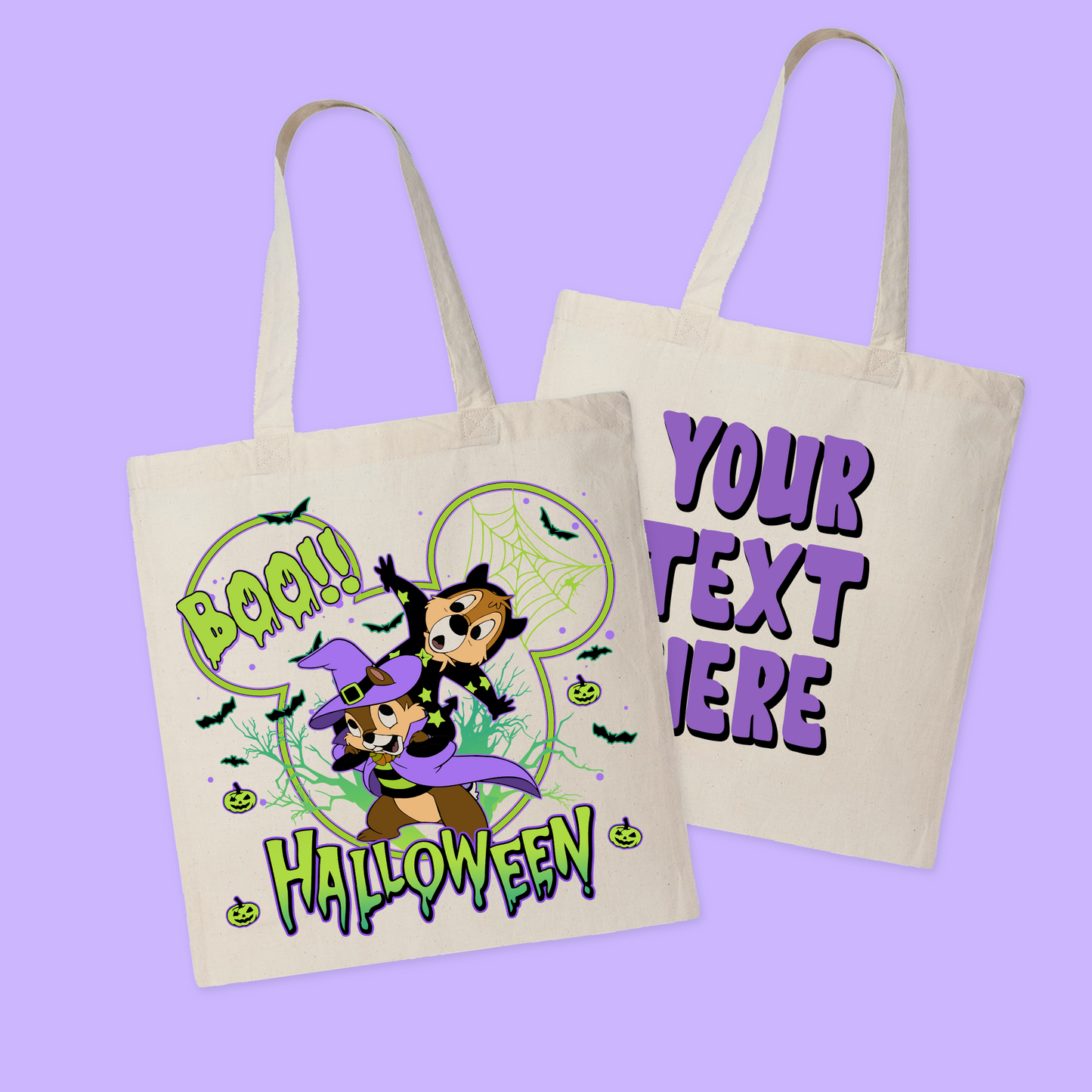 Disney Personalized Halloween Tote Bag - Two Crafty Gays