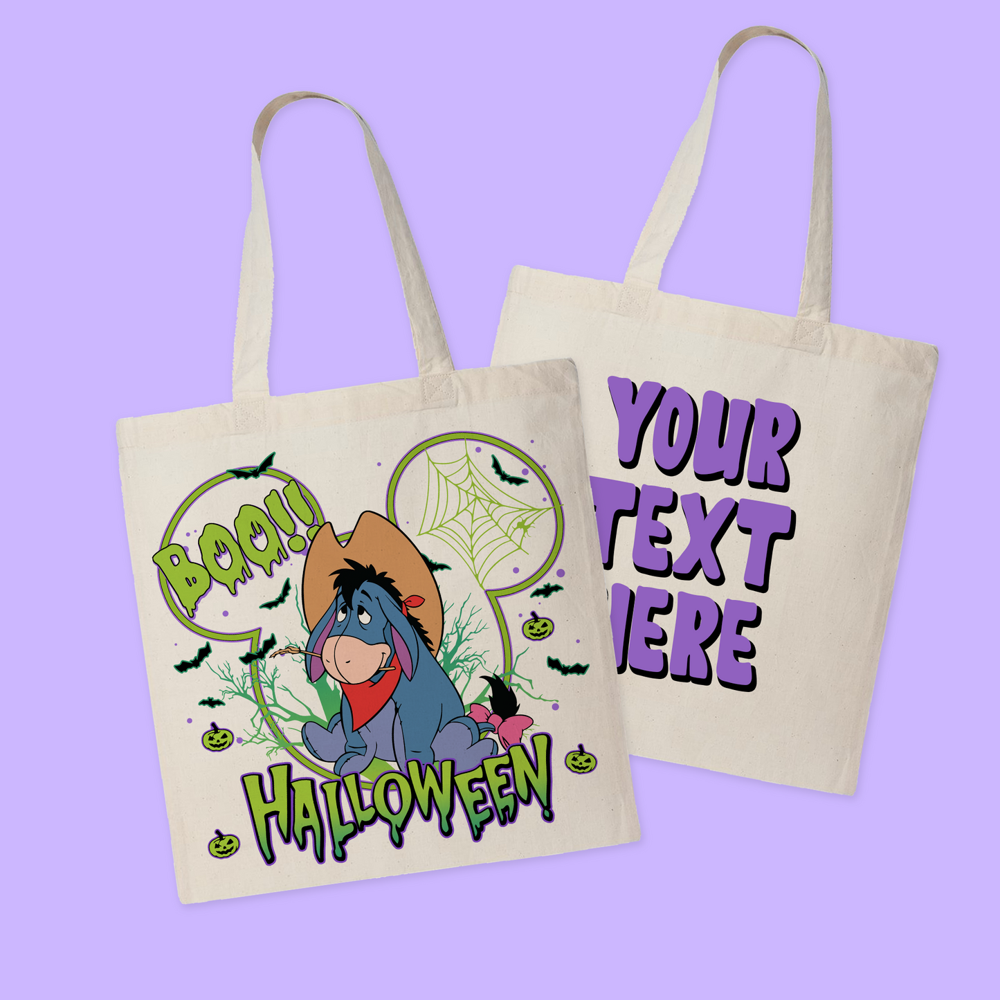 Disney Personalized Halloween Tote Bag - Pooh - Two Crafty Gays