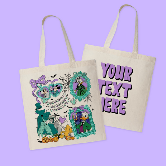 Disney Personalized Halloween Tote Bag - Haunted Mansion - Two Crafty Gays