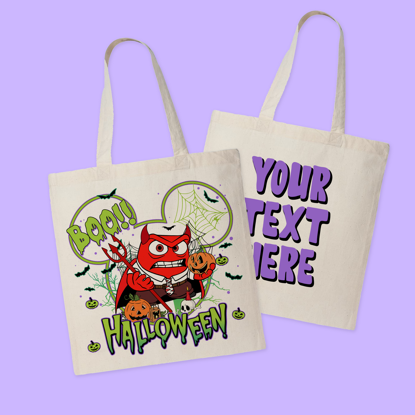 Disney Personalized Halloween Tote Bag - Inside Out - Two Crafty Gays