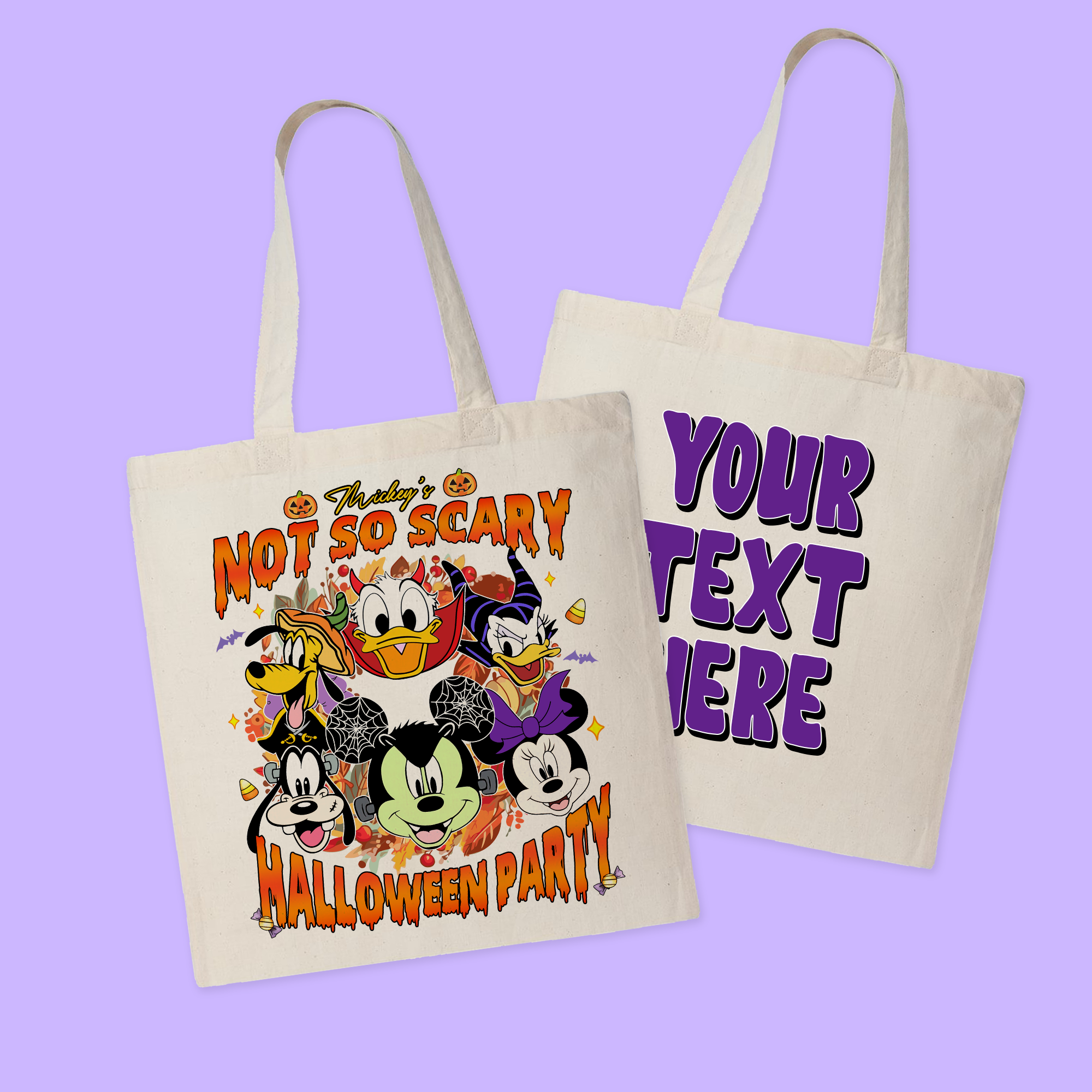 Disney Personalized Halloween Tote Bag - Not So Scary - Two Crafty Gays