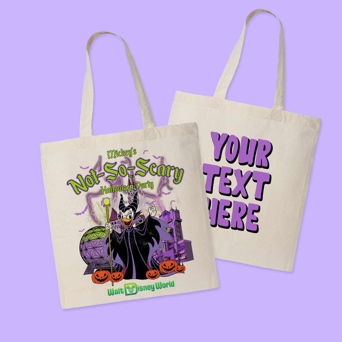 Disney Personalized Halloween Tote Bag - Not So Scary - Two Crafty Gays