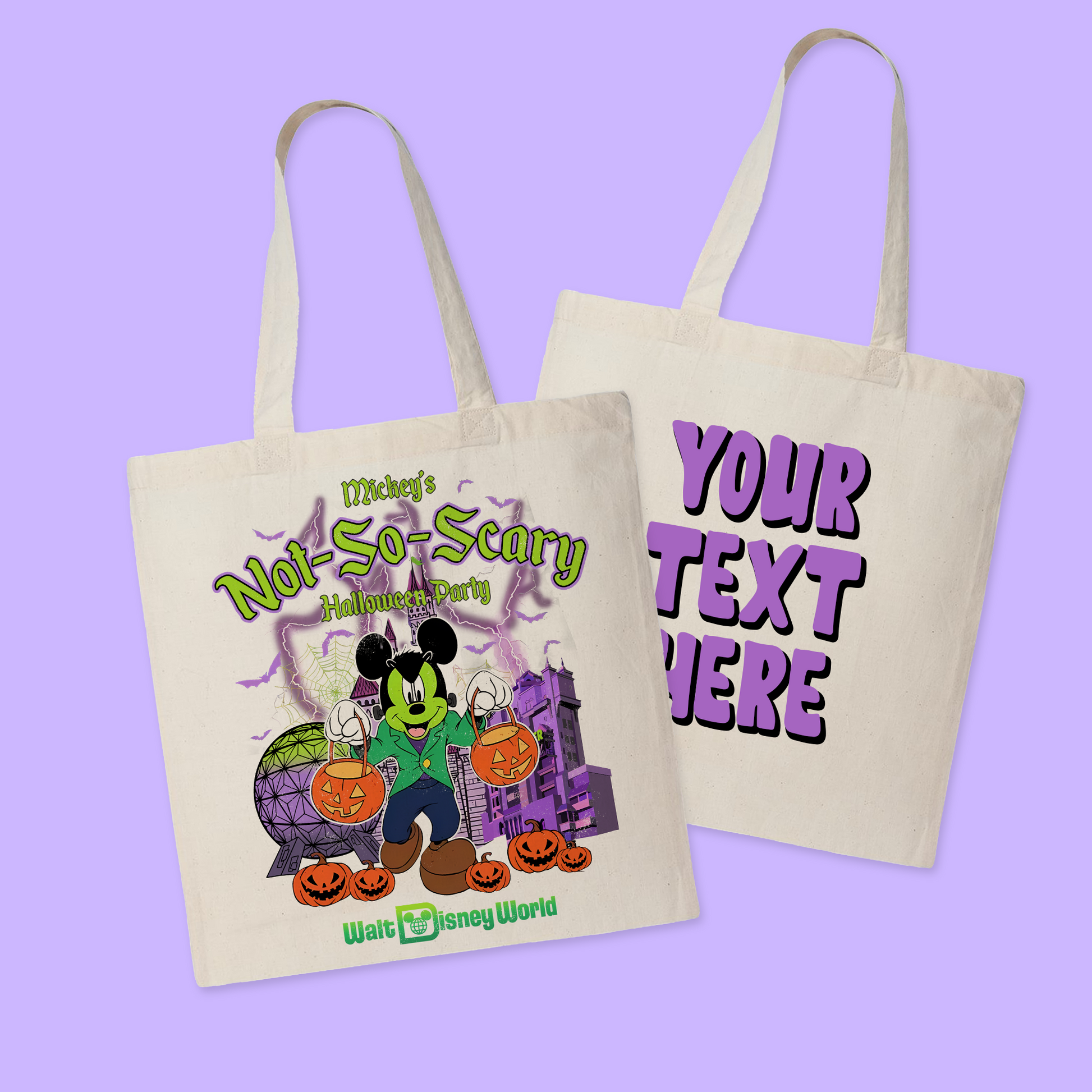 Disney Personalized Halloween Tote Bag - Not So Scary - Two Crafty Gays