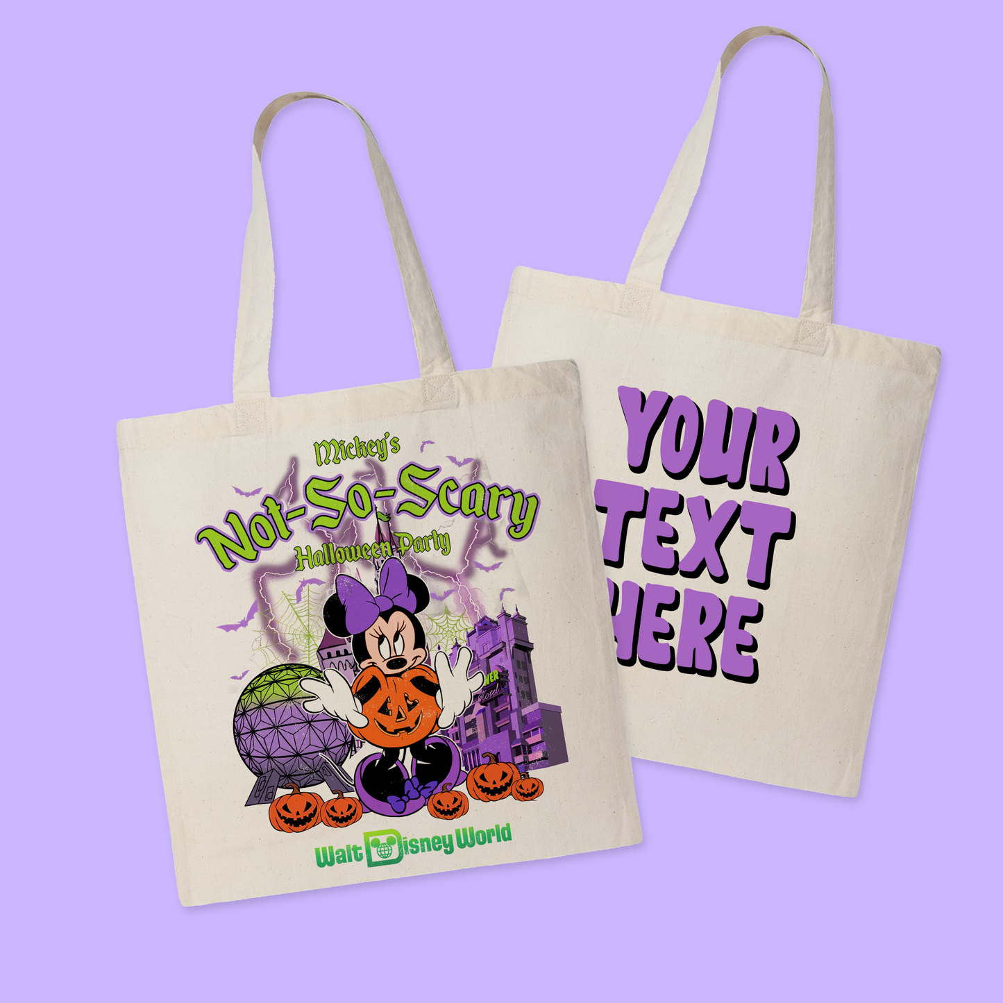 Disney Personalized Halloween Tote Bag - Not So Scary - Two Crafty Gays