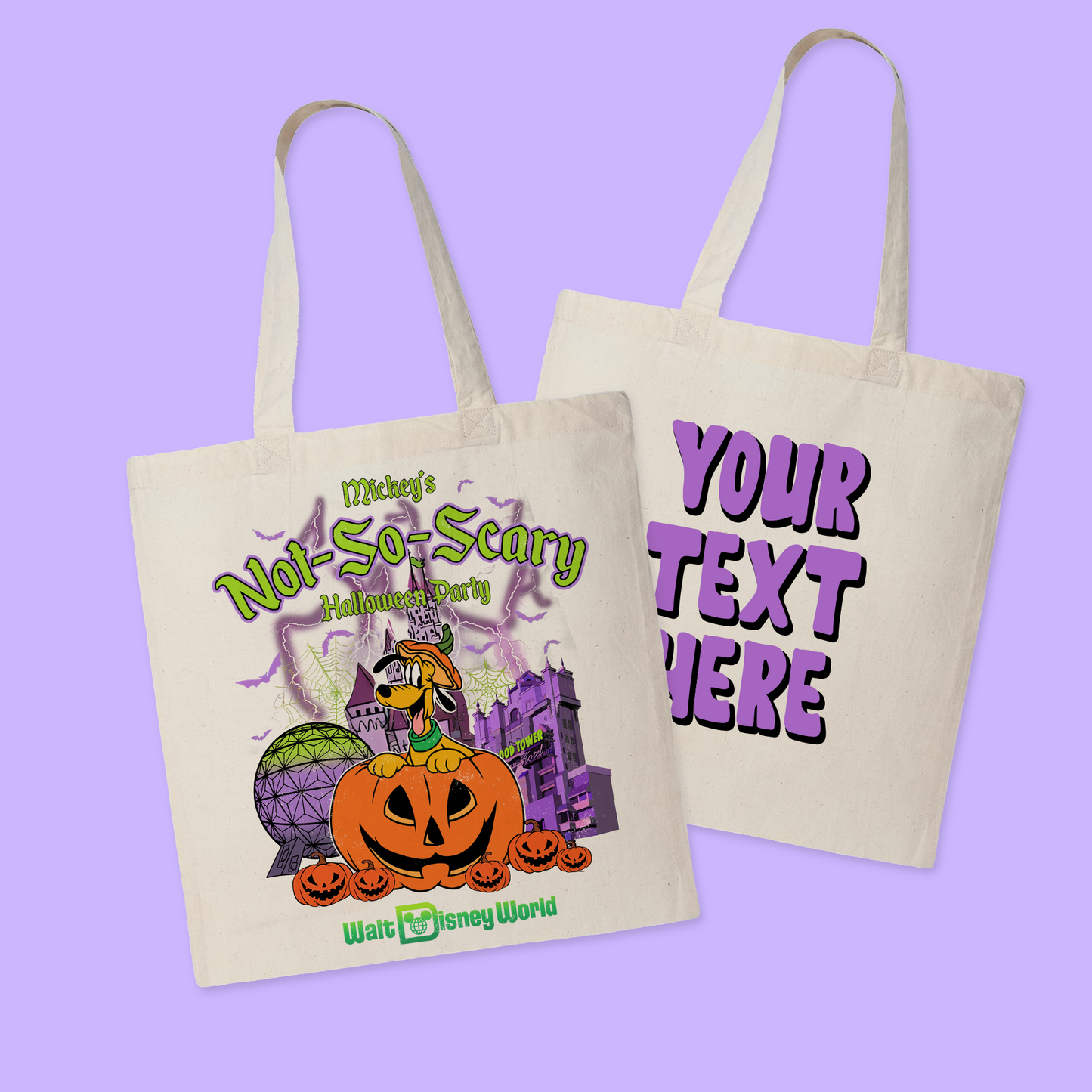 Disney Personalized Halloween Tote Bag - Not So Scary - Two Crafty Gays