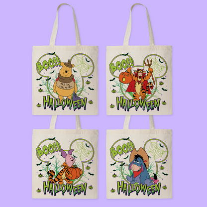 Disney Personalized Halloween Tote Bag - Pooh - Two Crafty Gays