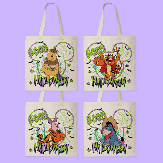 Disney Personalized Halloween Tote Bag - Pooh - Two Crafty Gays
