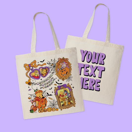 Disney Personalized Halloween Tote Bag - Pooh - Two Crafty Gays