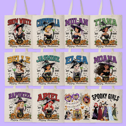 Disney Personalized Halloween Tote Bag - Princesses - Two Crafty Gays