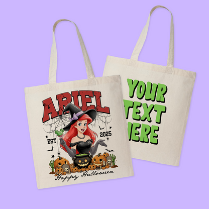 Disney Personalized Halloween Tote Bag - Princesses - Two Crafty Gays