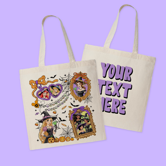 Disney Personalized Halloween Tote Bag - Princesses - Two Crafty Gays