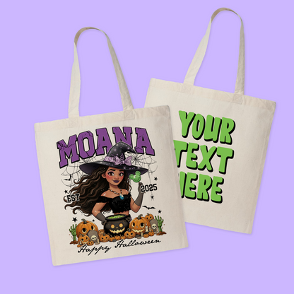 Disney Personalized Halloween Tote Bag - Princesses - Two Crafty Gays