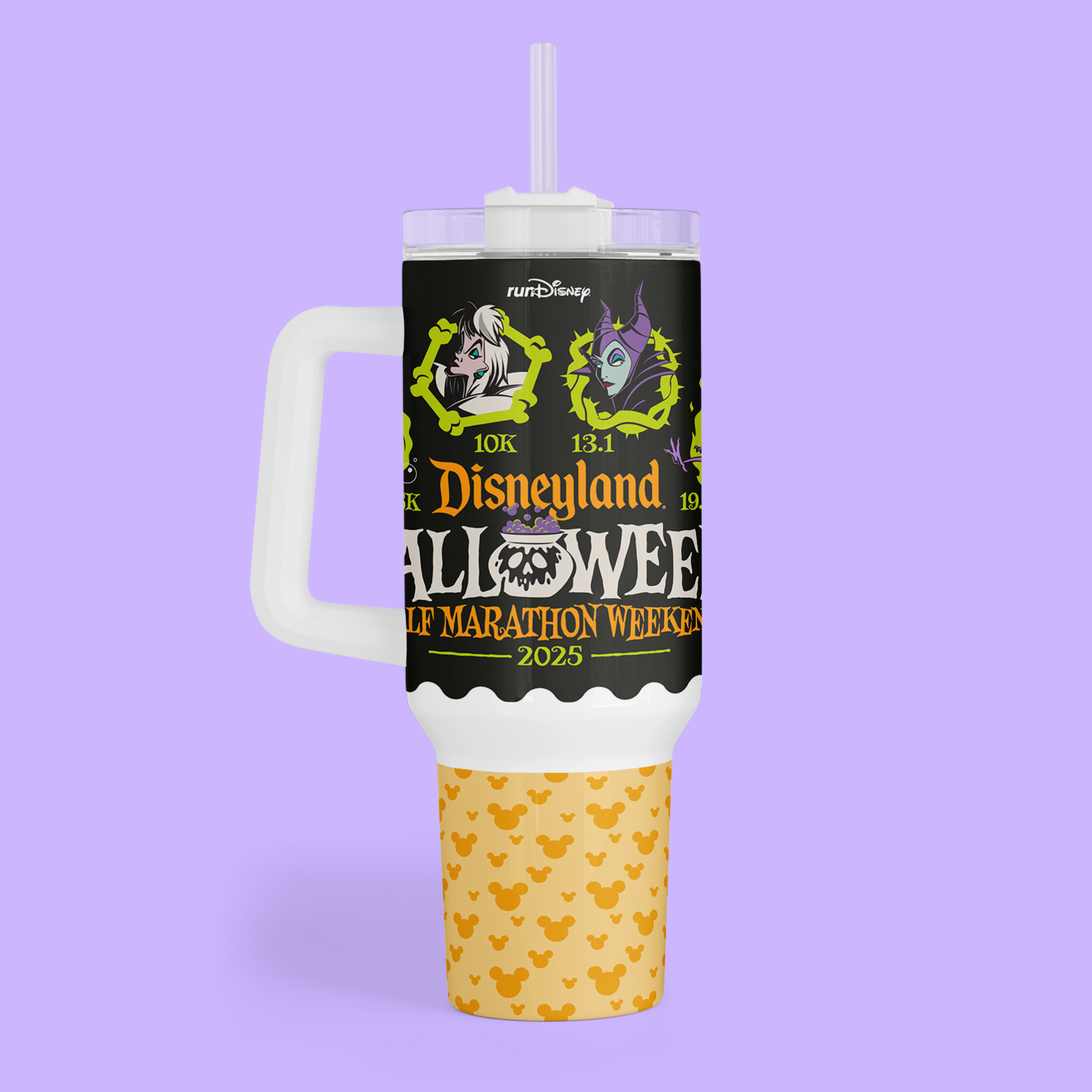 RunDisney Personalized 40 oz Tumbler - 2025 Halloween Half Marathon Weekend - Two Crafty Gays