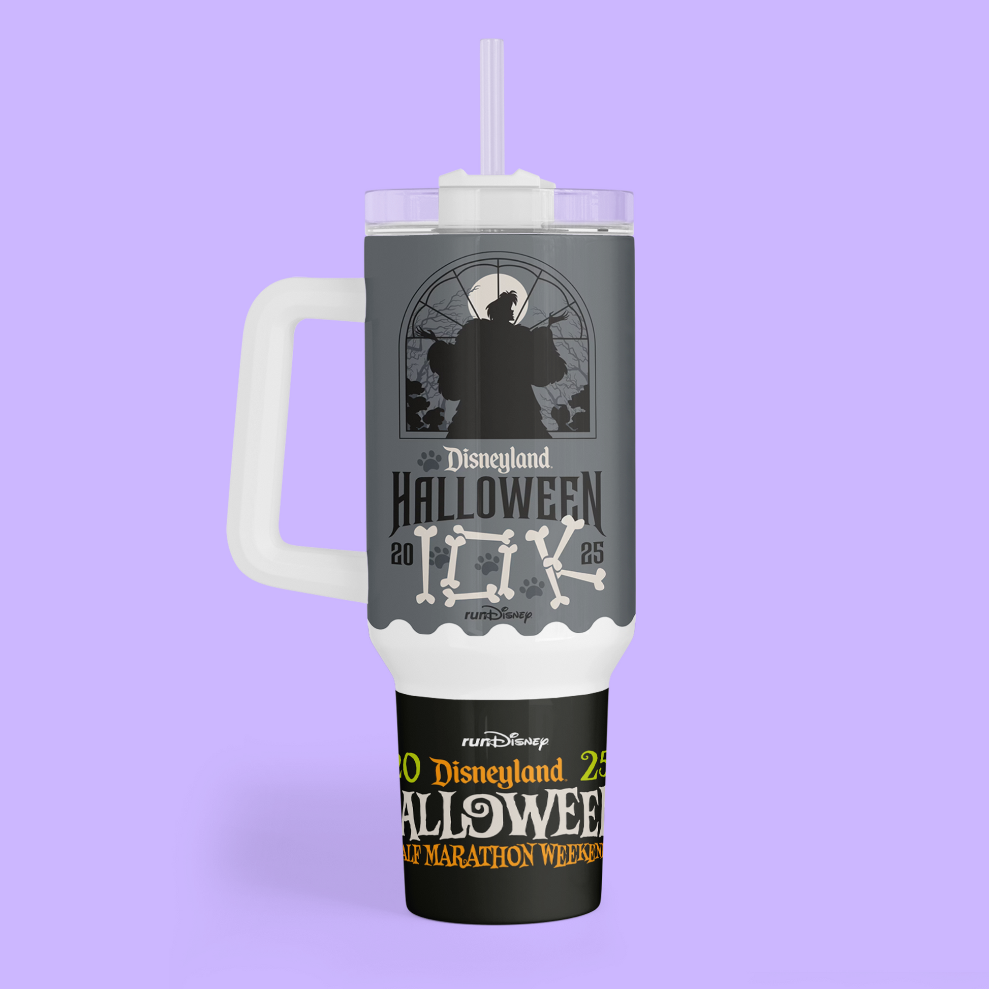 RunDisney Personalized 40 oz Tumbler - 2025 Halloween Half Marathon Weekend - Two Crafty Gays