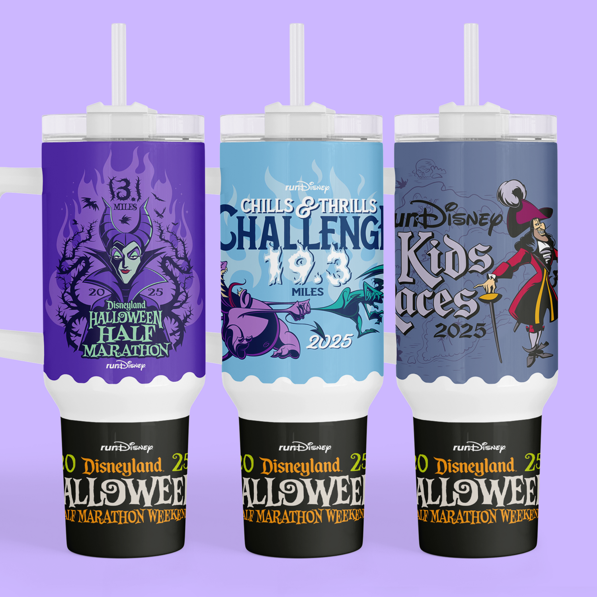 RunDisney Personalized 40 oz Tumbler - 2025 Halloween Half Marathon Weekend - Two Crafty Gays