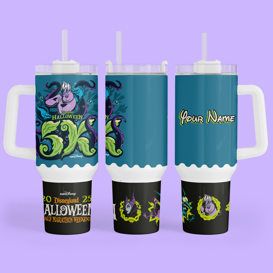 RunDisney Personalized 40 oz Tumbler - 2025 Halloween Half Marathon Weekend - Two Crafty Gays