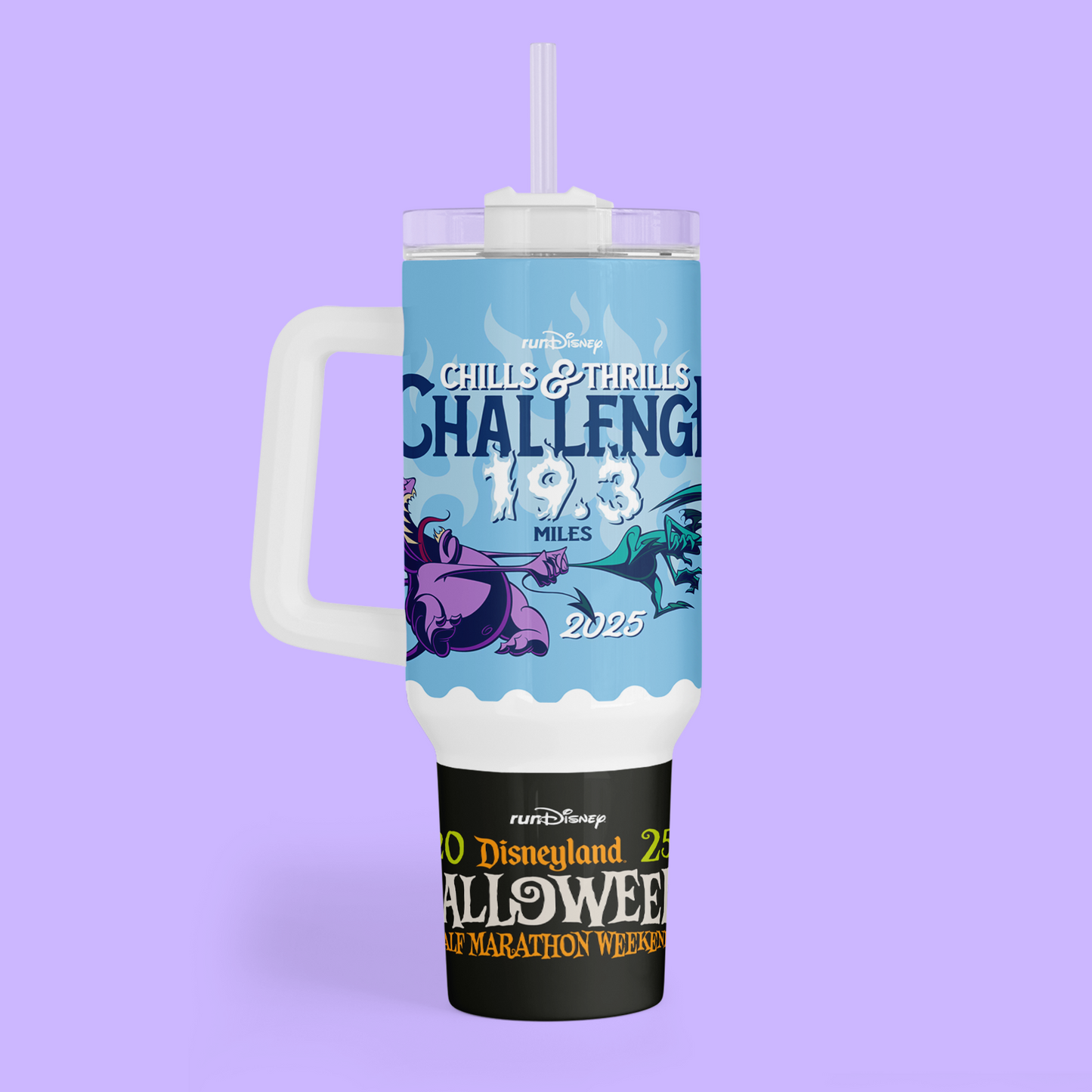 RunDisney Personalized 40 oz Tumbler - 2025 Halloween Half Marathon Weekend - Two Crafty Gays