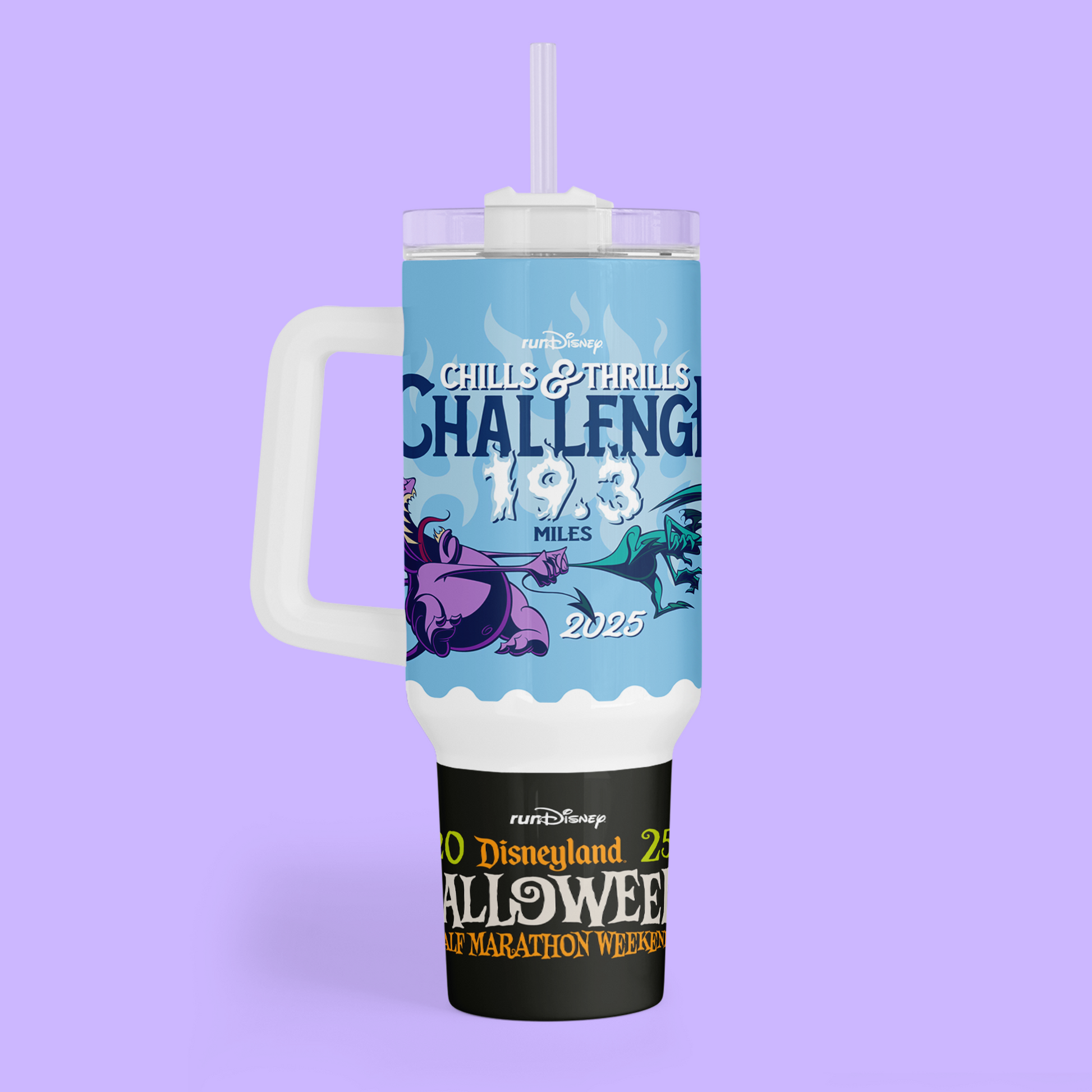 RunDisney Personalized 40 oz Tumbler - 2025 Halloween Half Marathon Weekend - Two Crafty Gays