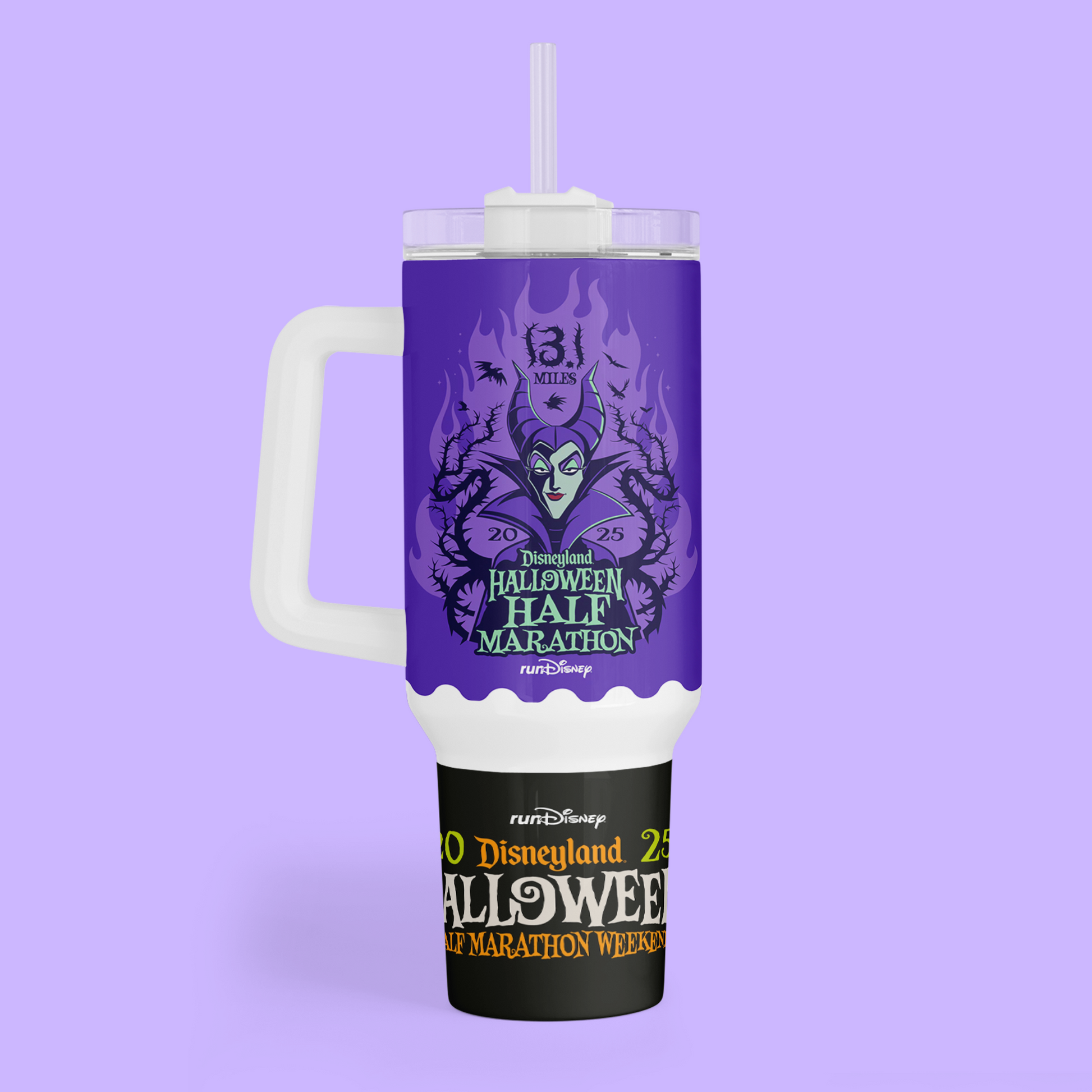 RunDisney Personalized 40 oz Tumbler - 2025 Halloween Half Marathon Weekend - Two Crafty Gays